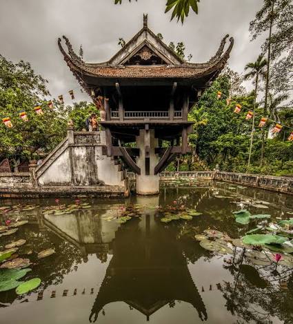 La storica Pagoda a Pilastro Unico a Hanoi Vietnam.