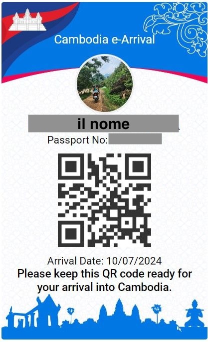 Cambogia E-arrival (la Foto E Il Nome Reale Del Cliente Sono Stati Oscurati)