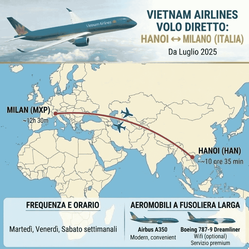 Italia e Vietnam: Volo Diretto Milano-hanoi